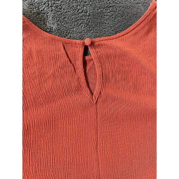 Fun 2 Fun Stitch Fix Orange Floral Detailed 100% Rayon Sleeveless Blouse Large - Picture 4 of 9